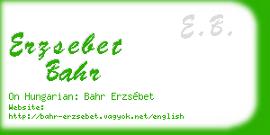 erzsebet bahr business card